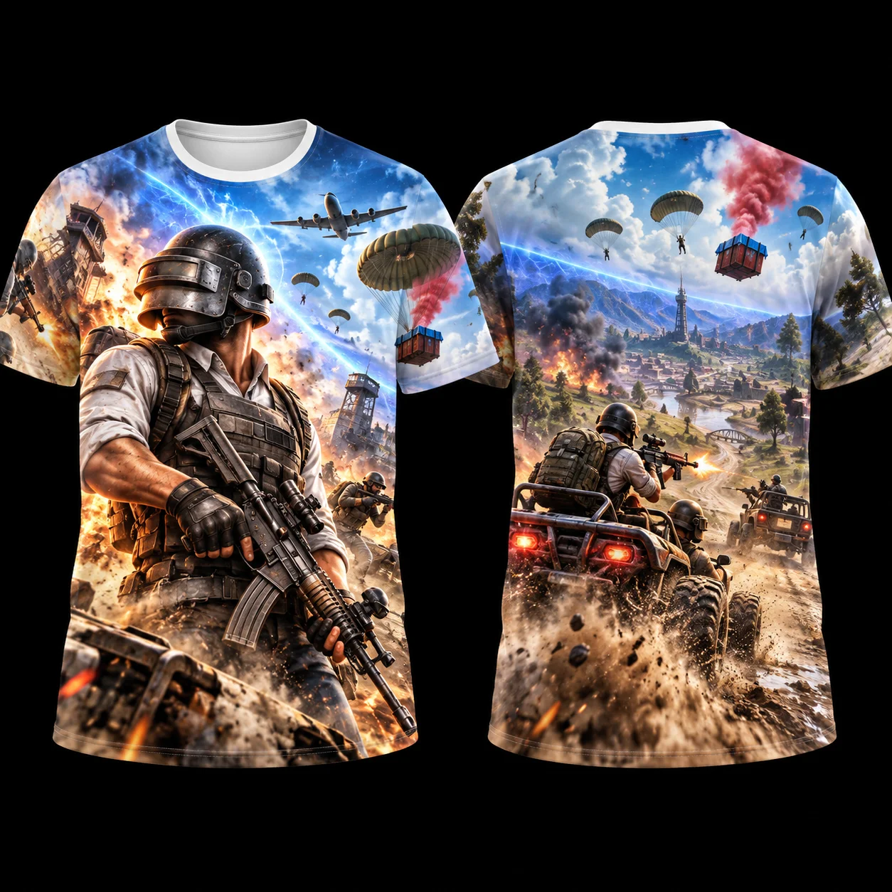 New Survival Game Mobile Game Pattern 3D Printed Loose Short-sleeved Men's and Women's Comfortable Casual Round-neck Shirt