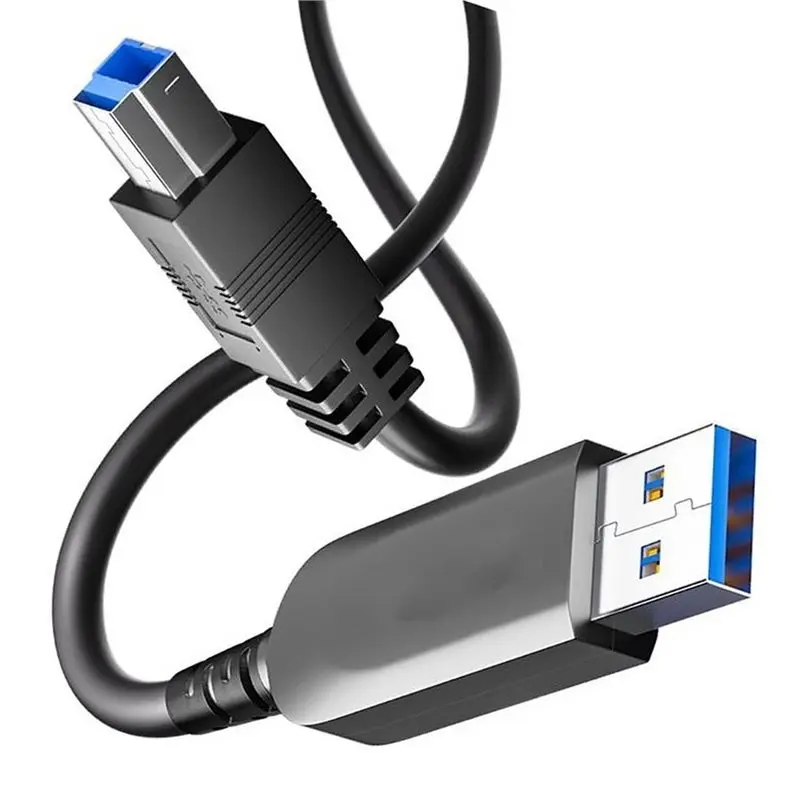 AED7-USB3.2 A To B Extension Cable Active Optical USB 10Gbps Fiber Optic Type A Male To Type B Male USB Cord USB Date Cable