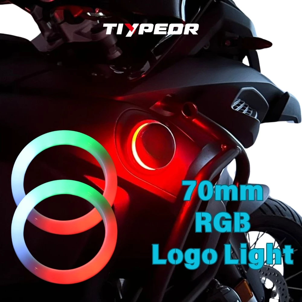 

TIYPEOR Logo LED 70mm RGB Light Circle With Cover Ring Light Angel Eyes for BMW Logo LED Backlight for GS1250 Logo RGB LED