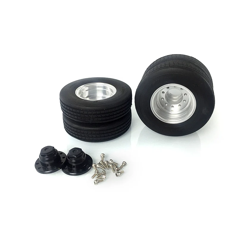 

LESU 1Pair Wheels Tyres Hub for 1/14 RC Trailer Tamiyay Electric Tractor Truck DIY Remote Control Model Spare Part Toys Th02491