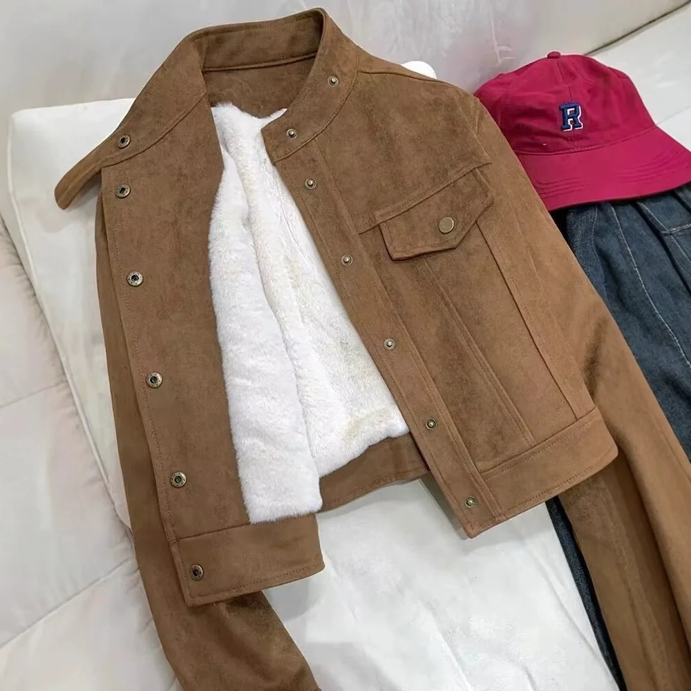 

Short and Thick Velvet Jacket for Women's Autumn and Winter New Collection Korean Casual Fashion Short Jacket Versatile Top