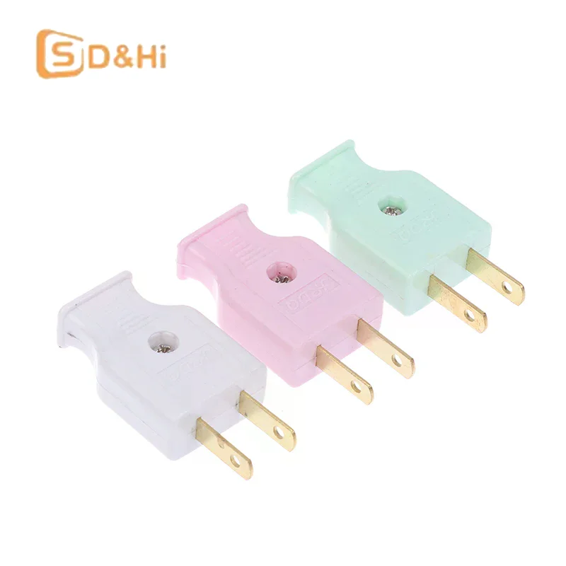 5/10PCS Male Electrical Rewire Socket Plug 10A US Assemble Wiring Plug Adapter America 2Pole Power Cord Connector