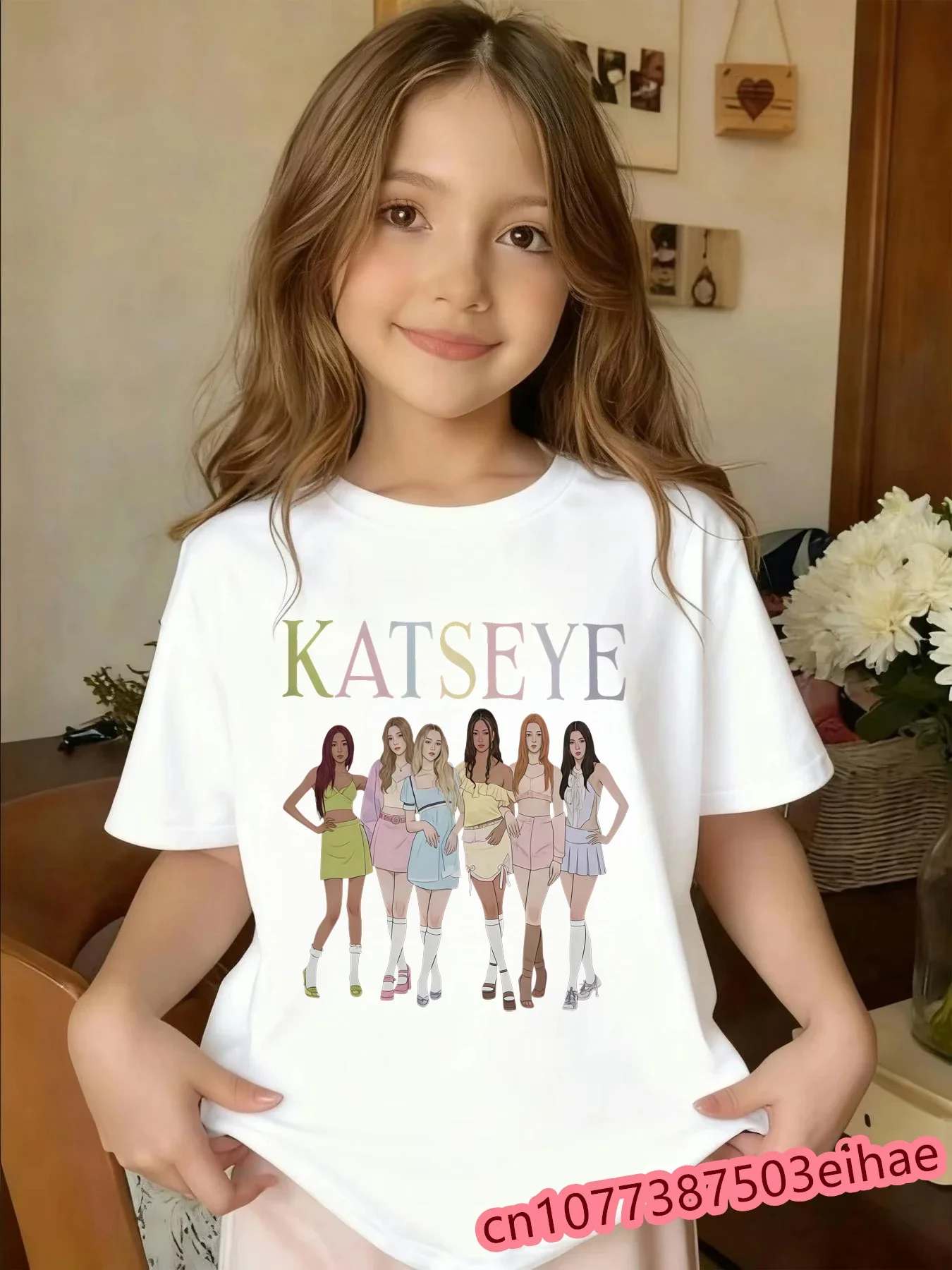 Y2K Trend KATSEYE Fan Children Tshirt,Printed Short Sleeve Street Top,Summer Casual Daily Outfit for Little Boys & Girls Clothes
