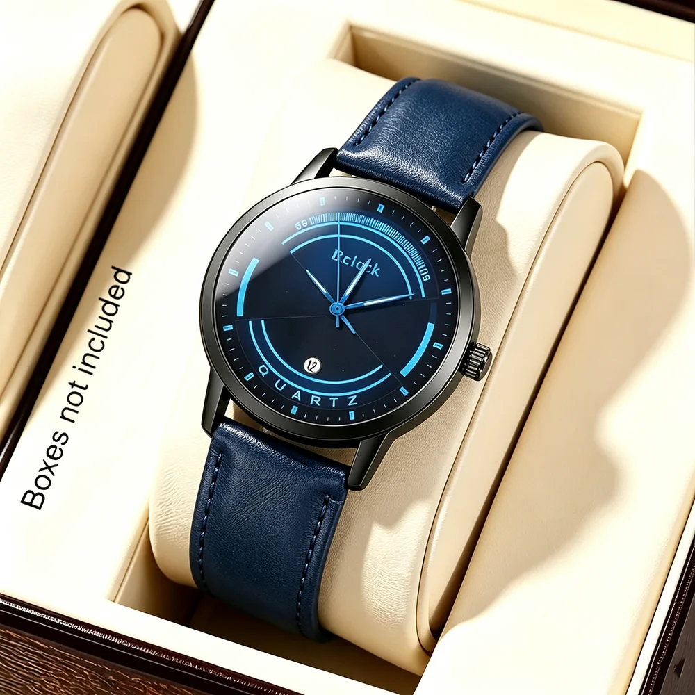 Fashionable Retro Men's Watch, Unique Round Dial, Casual Pu Leather Strap, Business Casual Style Men's Watch, Street Style, Styl