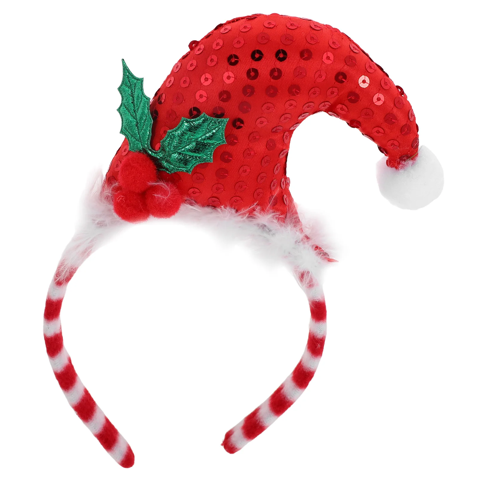

Christmas Elf Headband - Soft Comfortable Holiday Hairband for Women - Cute Glitter Hat Hair Hoop Party Photo Prop Xmas