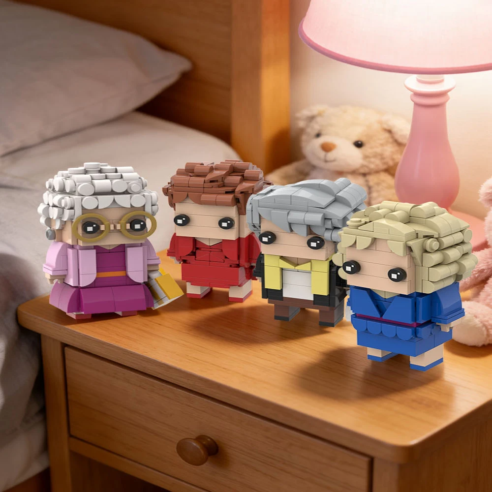 MOC Golden Girls Building Blocks Set Personaggi del programma televisivo degli anni '80 Regalo perfetto per la nostalgia per i fan Kit modello adulto