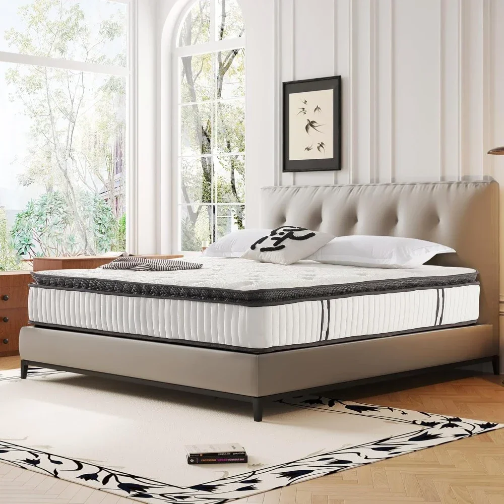 

12 Inch Twin Size Mattress Cool Gel Memory Foam Pillow Top Twin Mattress with 7-Zone Pocket Coils for Back Pain Relief