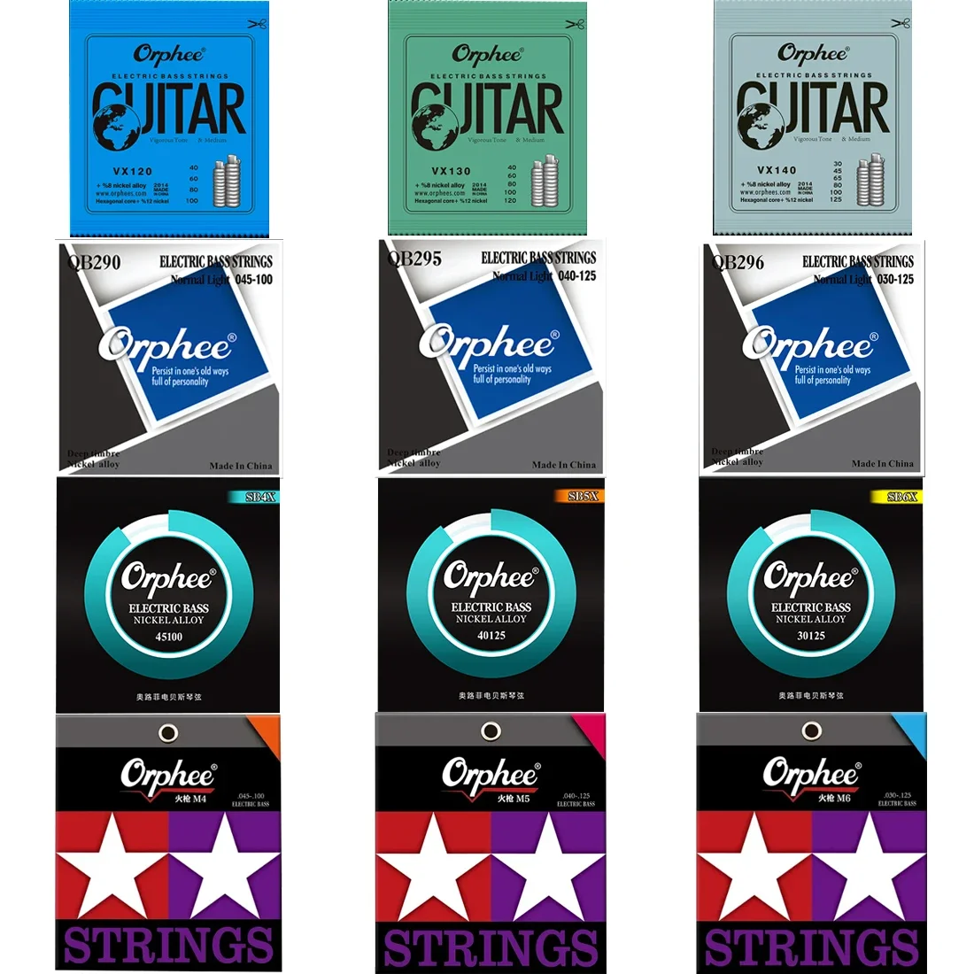 Orphee Electric Bass String Carbon Steel Hexagonal Alloy Beginner Practice Professional Strings Electric Bass Accessories Parts