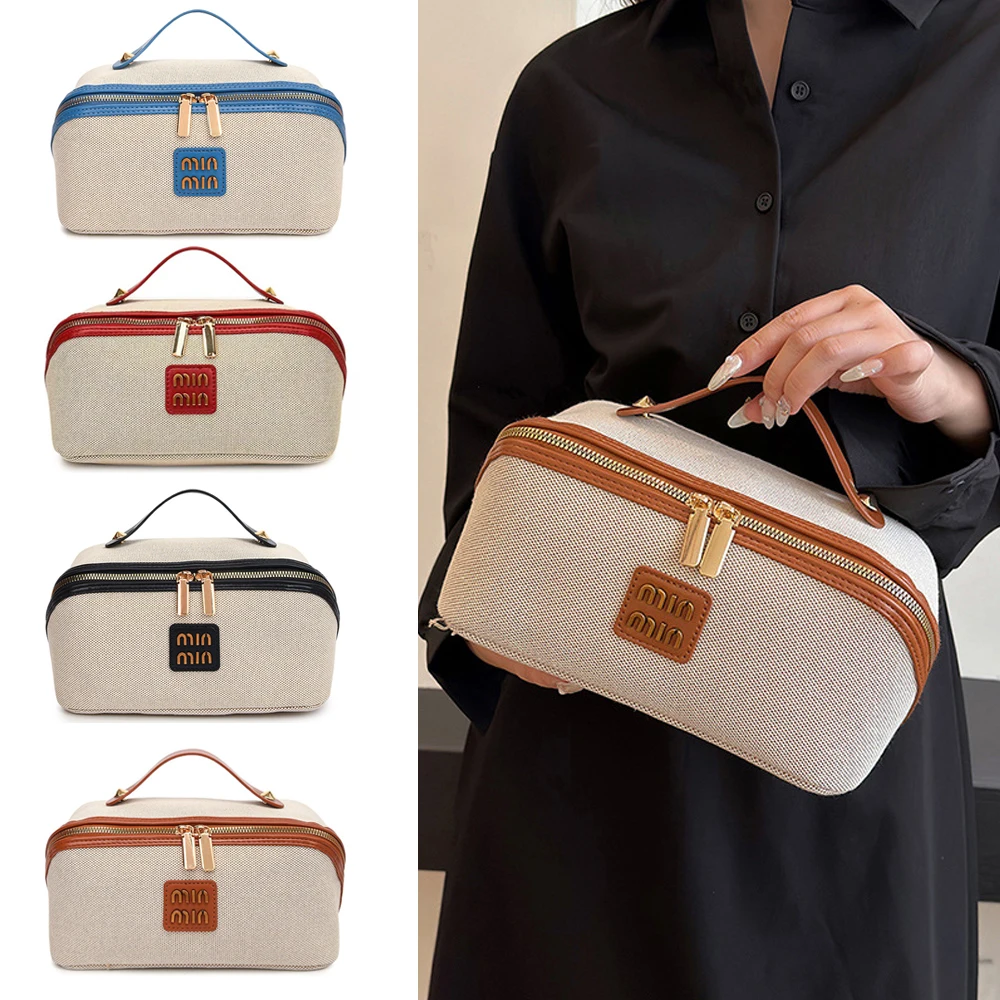 

1PCS Travel Makeup Bag,Large Capacity Cosmetic Bags for Women,Waterproof Portable Pouch Open Flat Toiletry Bag Makeup Bag