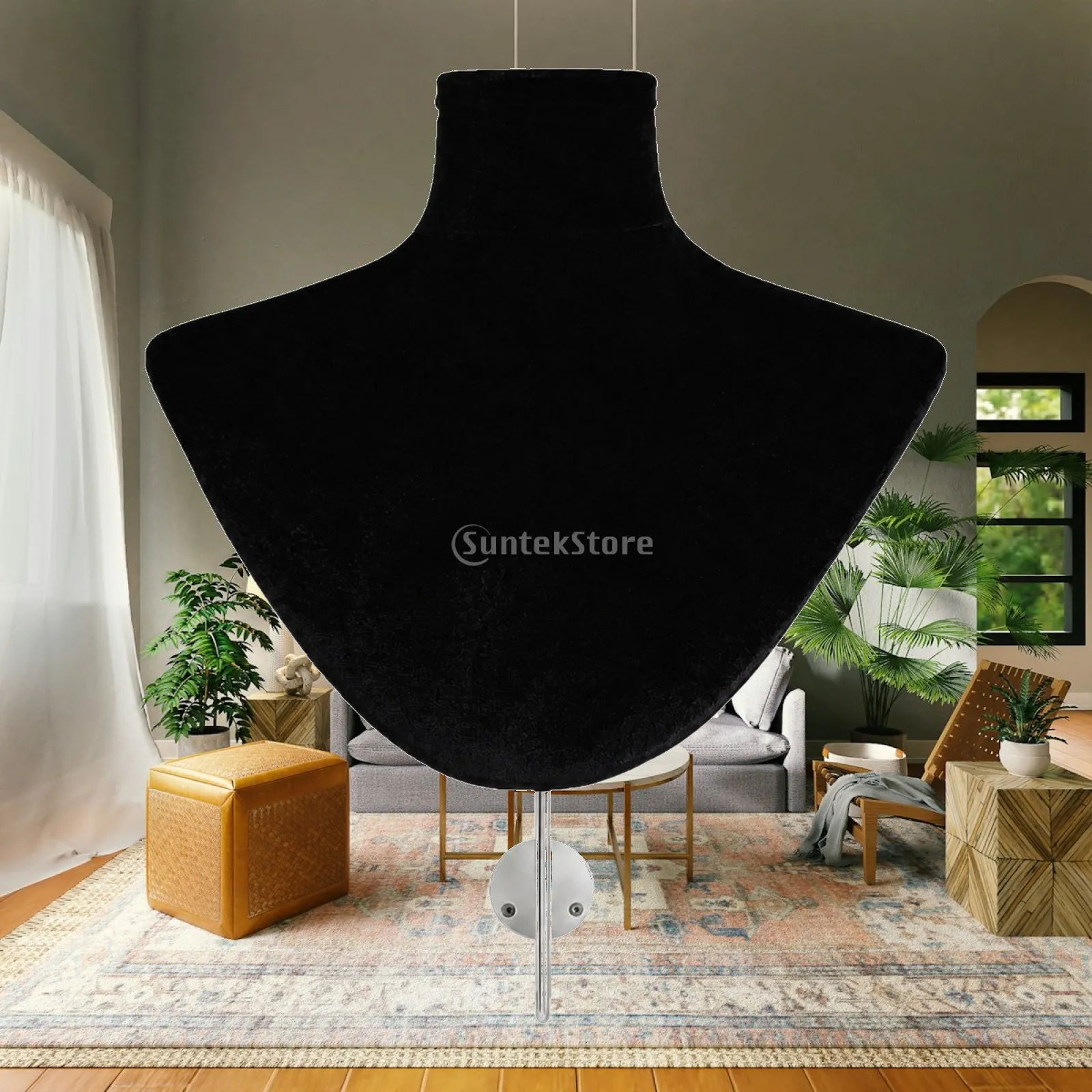 Half Body Jewelry Display Bust with Hook for Necklace Bracelet Scarf Hat Storage Wall Mount Organizer Rack Showcase Stand