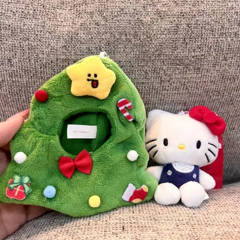 Gorro de árbol de Navidad, colgante de mochila de felpa de Hello Kitty, ropa bonita para muñecas, juguetes de regalo para festivales de Navidad para niñas y niños