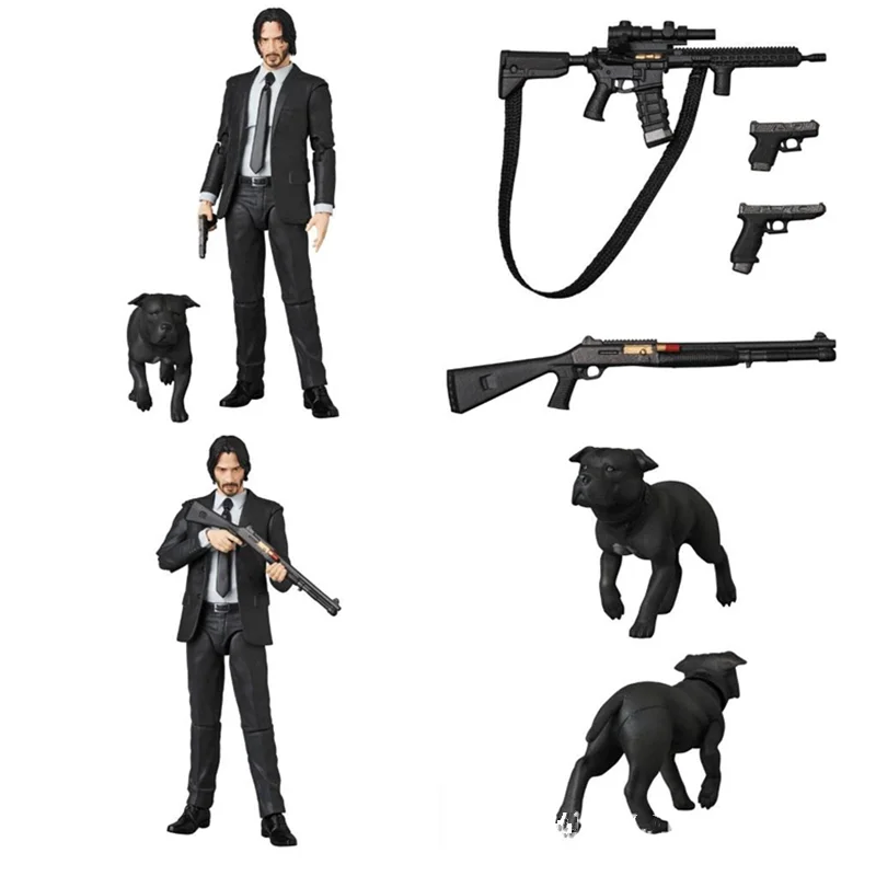 6inch New Type Mafex 085 JOHN WICK Chapter 2 Action Figure Doll Horror Halloween PVC Collectible Joints Moveable Model Toy Gift