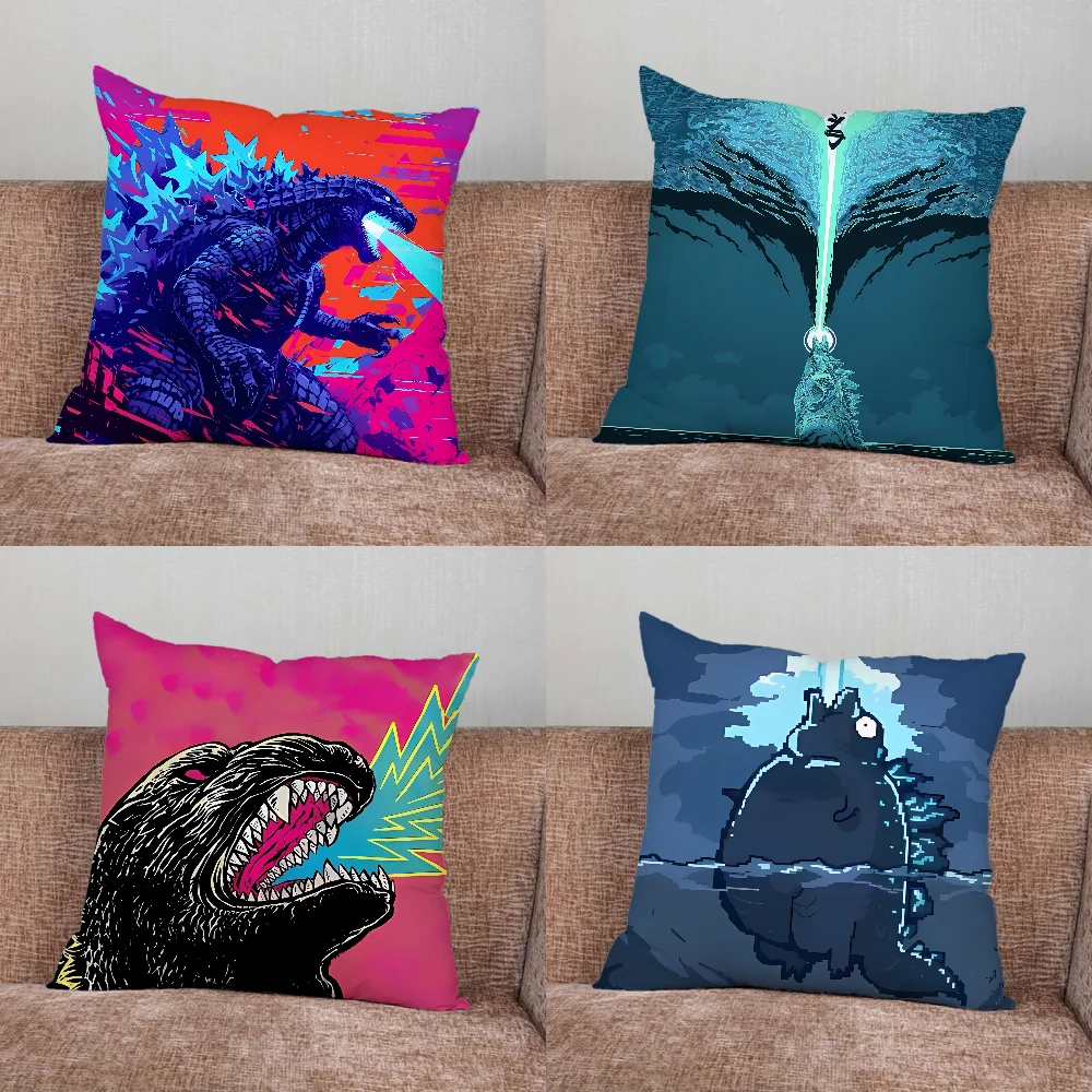 

Funny Monster G-GodzillaES Pillow Case For Home Bedroom Car Office Decoration Living Room Sofa Cushion Cover Suitable