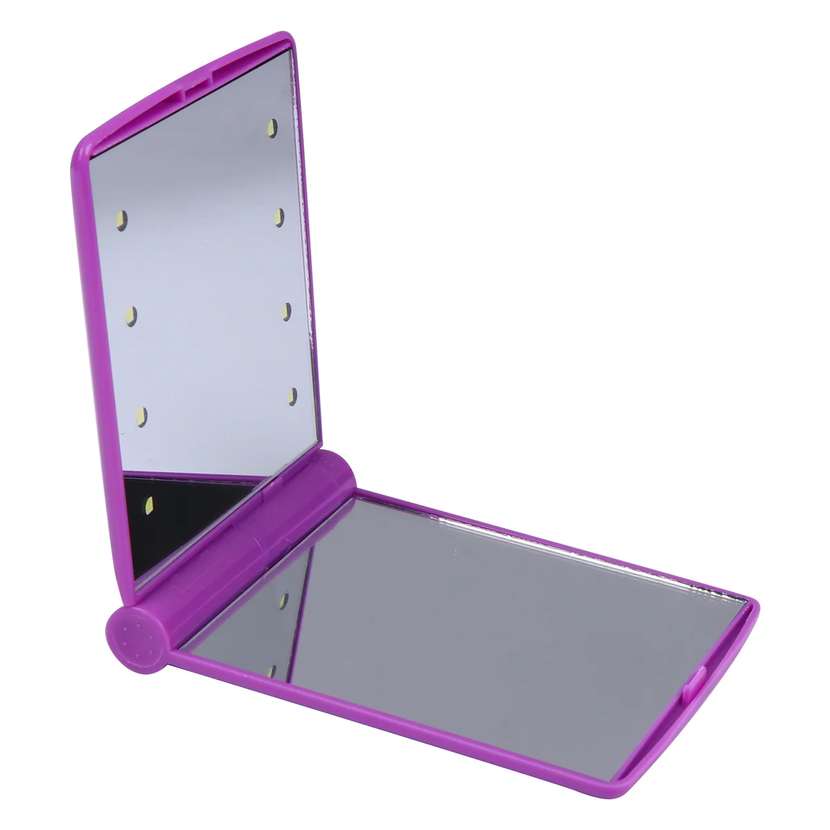 Espelho de maquiagem led dobrável compacto, quadrado, portátil, prático, chique, brilhante, bolsa portátil, viagem, seguro, ecológico