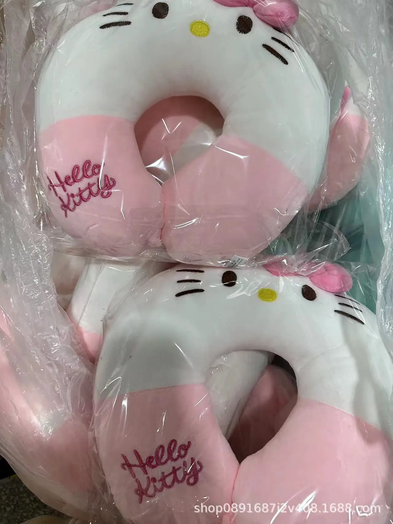 Sanurgente-Oreiller de broderie de dessin animé mignon, aide au sommeil, protecteur de cou en forme de U, beurre, doux, confortable, portable, voyage, anime, Hello Kitty