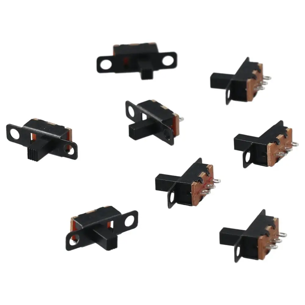 8 Pcs 3 Pin 2 Position Micro Mini Toggle Switch New SS12F15VG6 DC 50V 0.5A Slide Switches Panel Mount 6 mm Vertical Latching