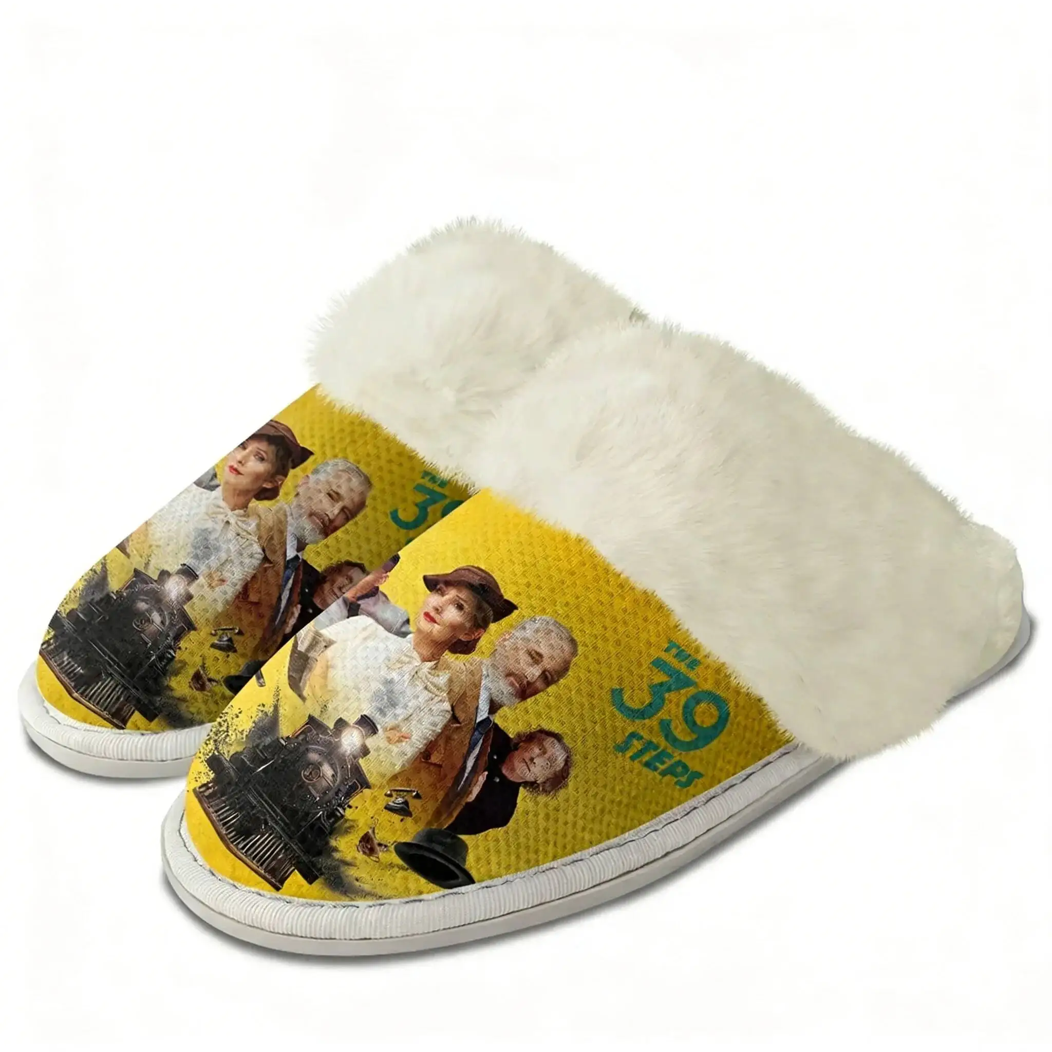 The 39 Steps Plush Edge Warm Shoe Men Women Home Casual Slipper Bedroom Thermal Cotton Personalized Lightweight Custom Slippers