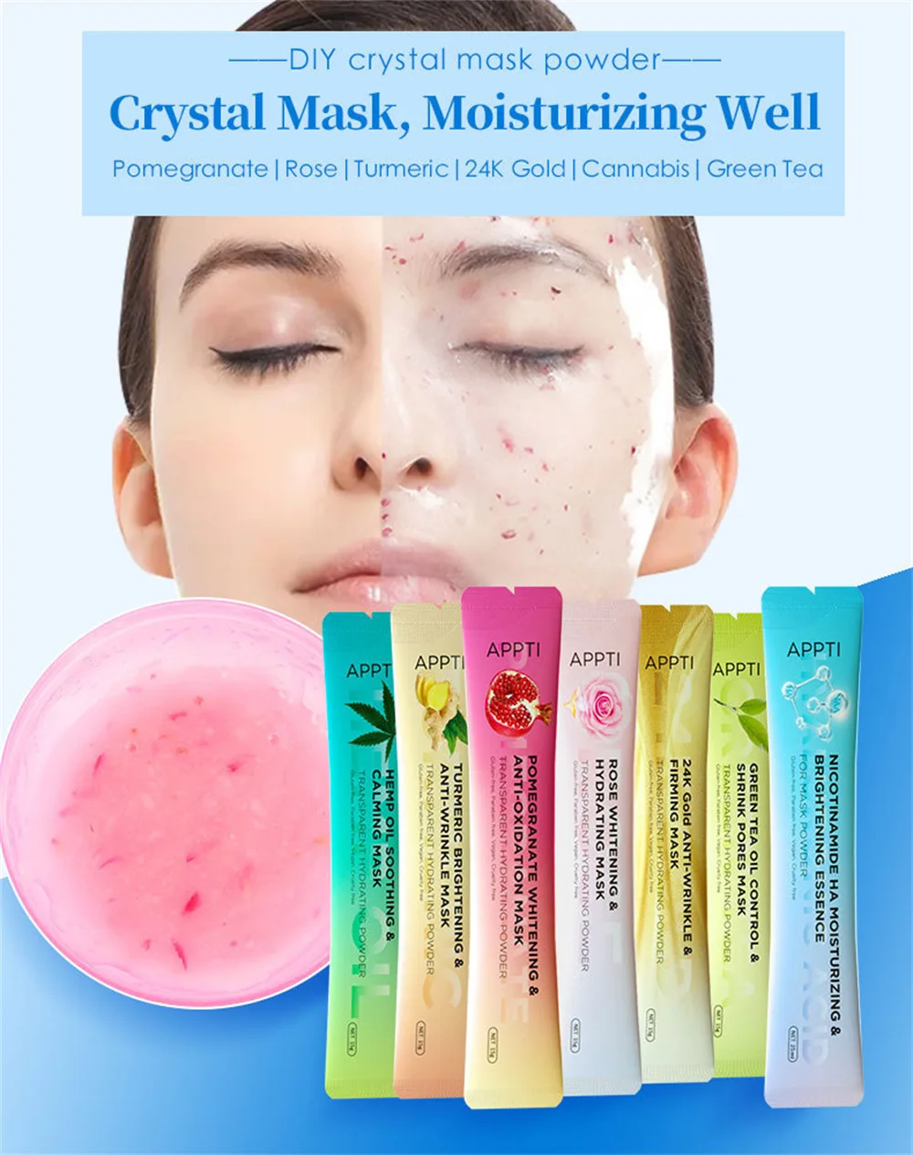 Skin Care Soft Hydro Jelly Mask Powder Facial Spa Peel Off Mask Skin Care Hydrating Whitening Mask Facial Jelly Mask Care