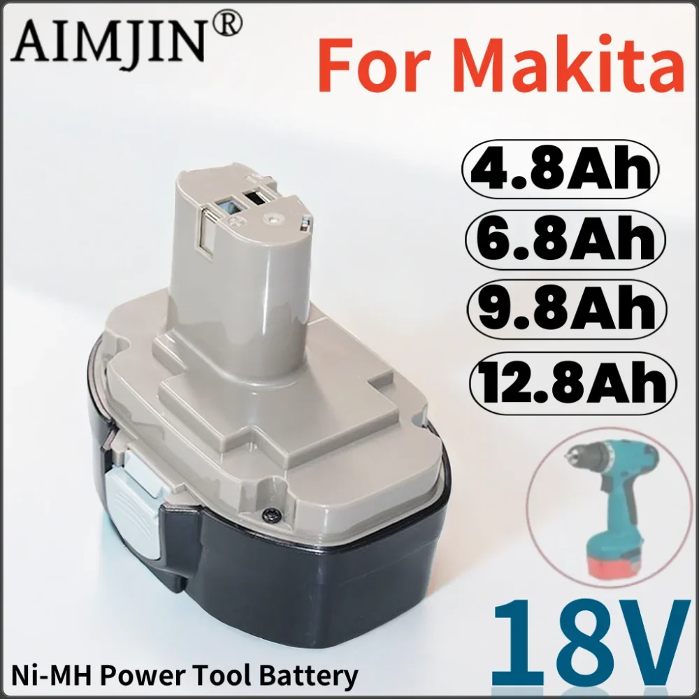 

100% New 18V 4800/6800/9800/12800mAh For Makita Ni-MH Battery PA18 1822 1823 1833 1834 1835 1835F 192828-1 192829-9 Power Tools