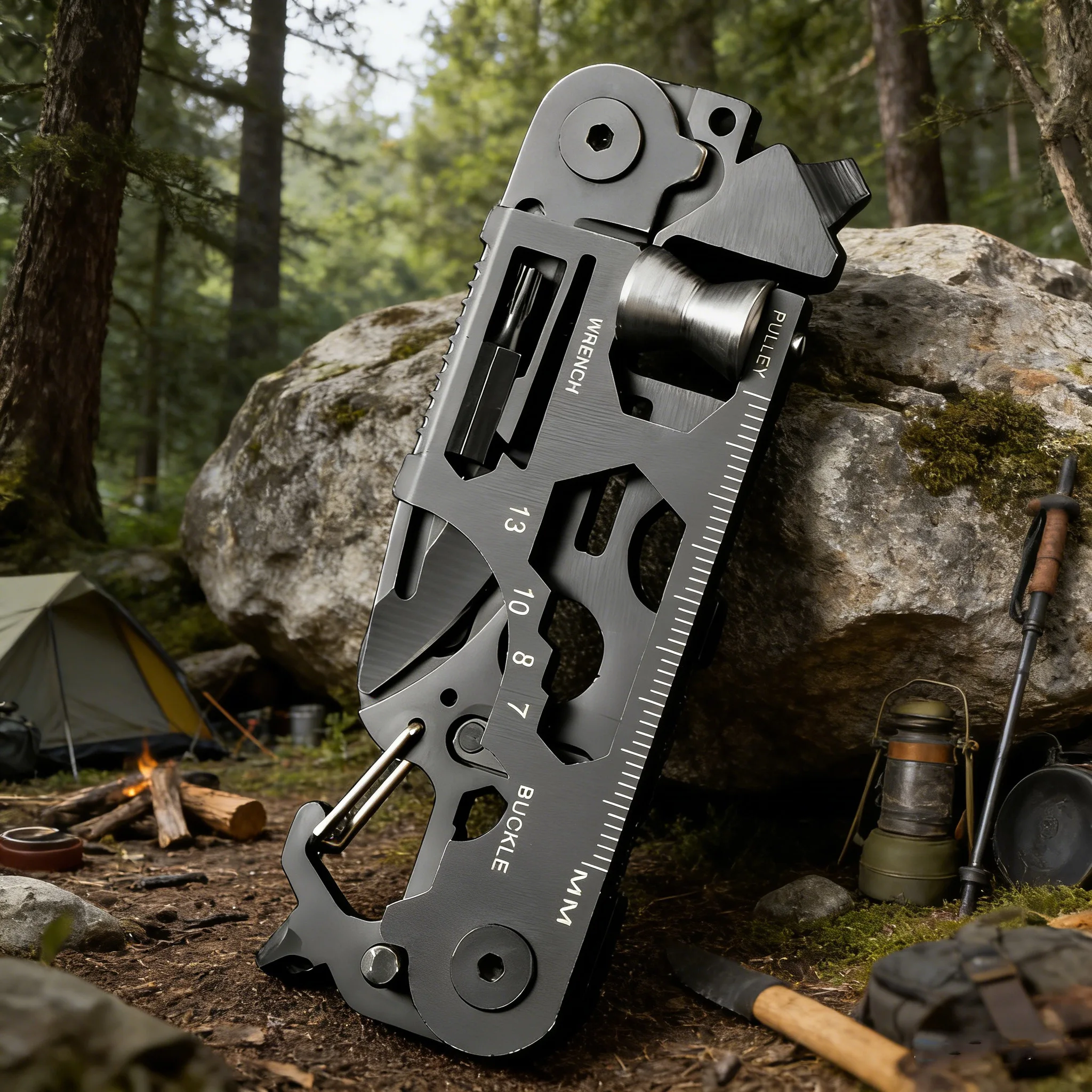 

Multifunctional Outdoor Tool Folding Tactical Scissor Army Knife Combination Card Mini Bicycle Repair EDC Camping Gear