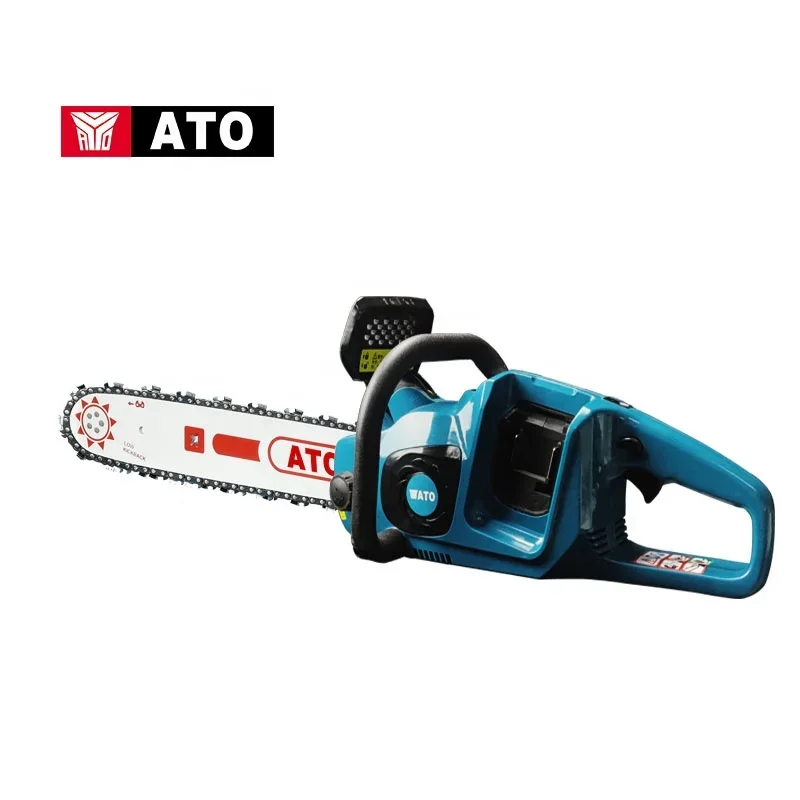 ATO Cordless Cutting Lithium Battery Woodworking Brushless Chainsaw 16inch Electric Chainsaw 16inch Mable Cutter Garden Tools