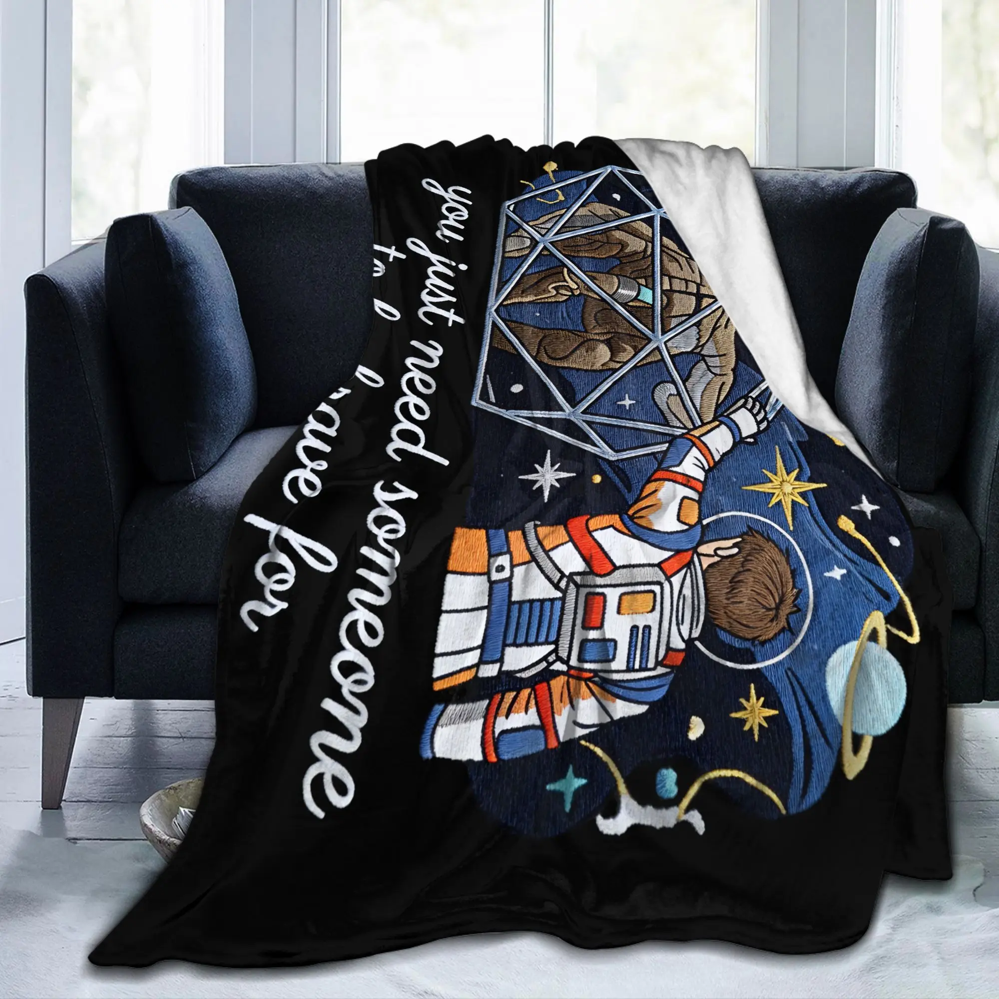 Project Hail Mary Eridani-Rocky Jazz Hands Flannel Throw Blanket Sci-Fi for Sofa Knitted Blanket Car Lightweight Multi-function