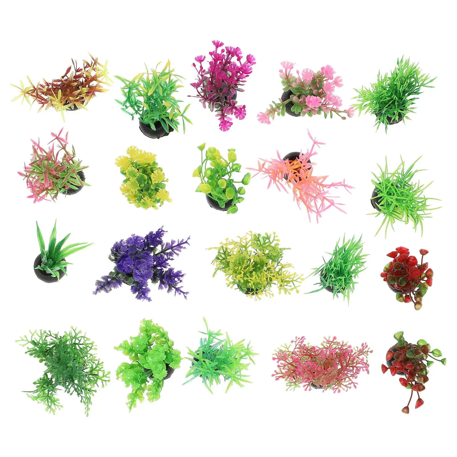 

20 Pcs Artificial Water Plants Simulation Decor Aquarium Aquatic Mini Fake Grass Fish Tank Adornment Pet Supplies