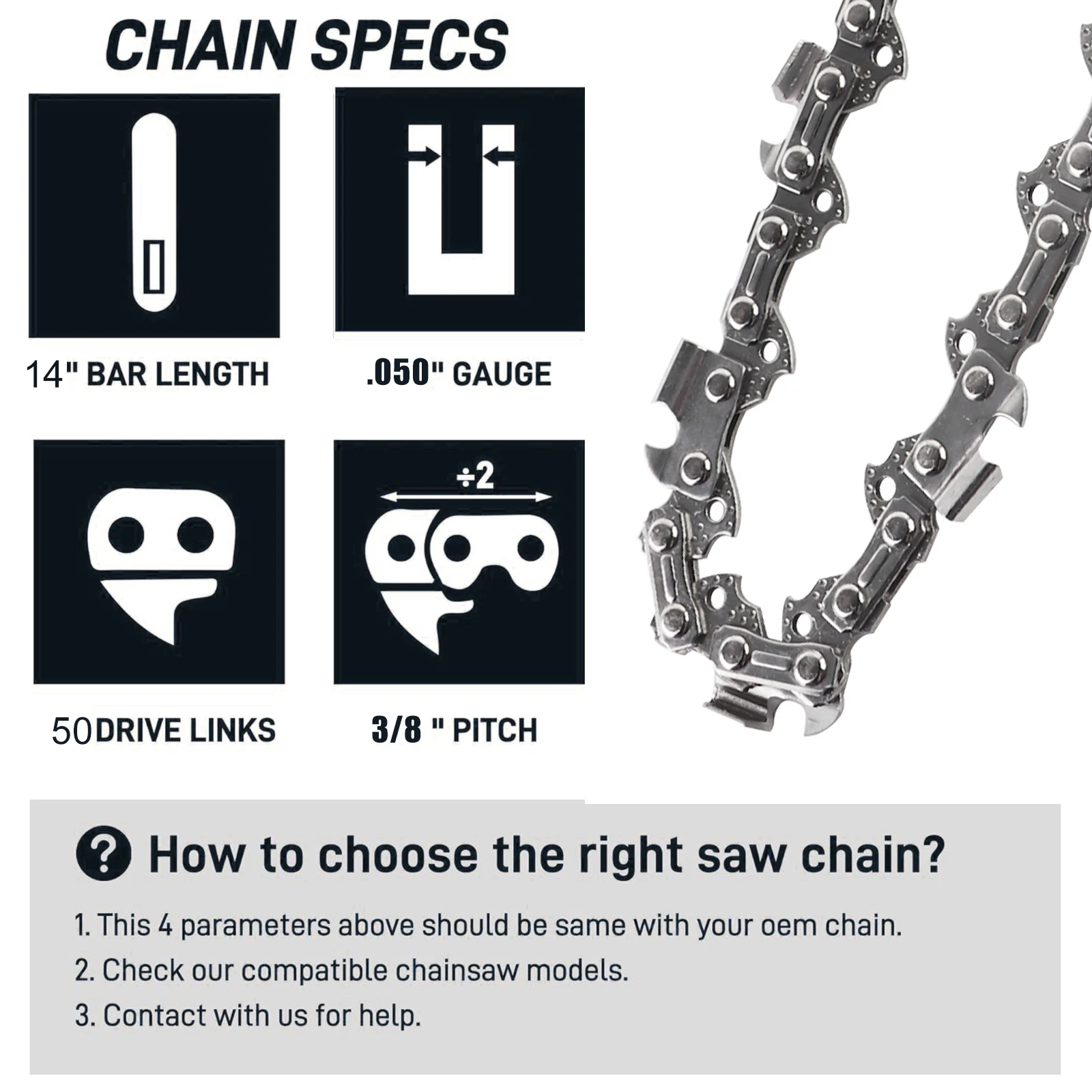 14 inch Chainsaw Chains 3/8\