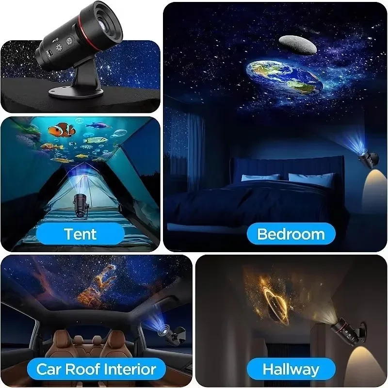 Telescopio de ensueño dinámico cielo estrellado proyección luz dormitorio cielo estrellado atmósfera superior luz regalo de Navidad