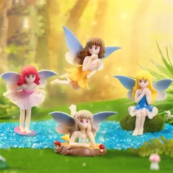 Flower Fairy Elf Figure Ornament Pvc Craft Miniature Figure Tiny for Garden Micro Landscape Potted Decor