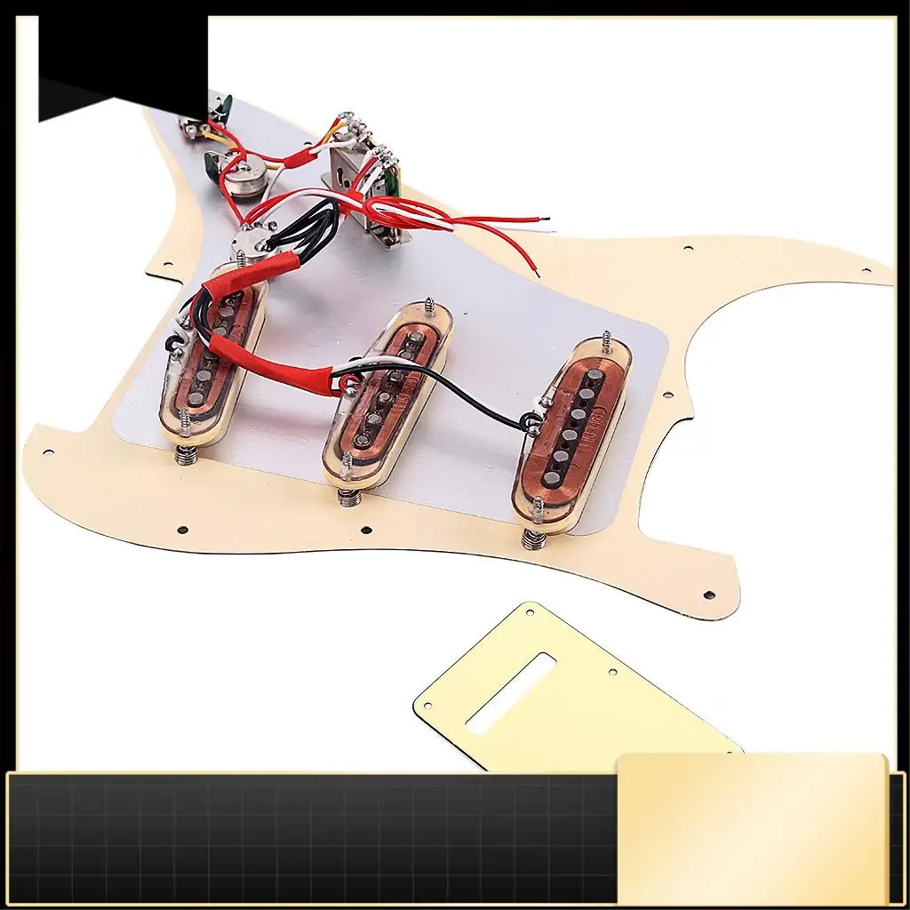 

Loaded Prewired SSS Alnico 5 Alnico V HOT Pickups Pickguard Set For Strat Guitar-N37R