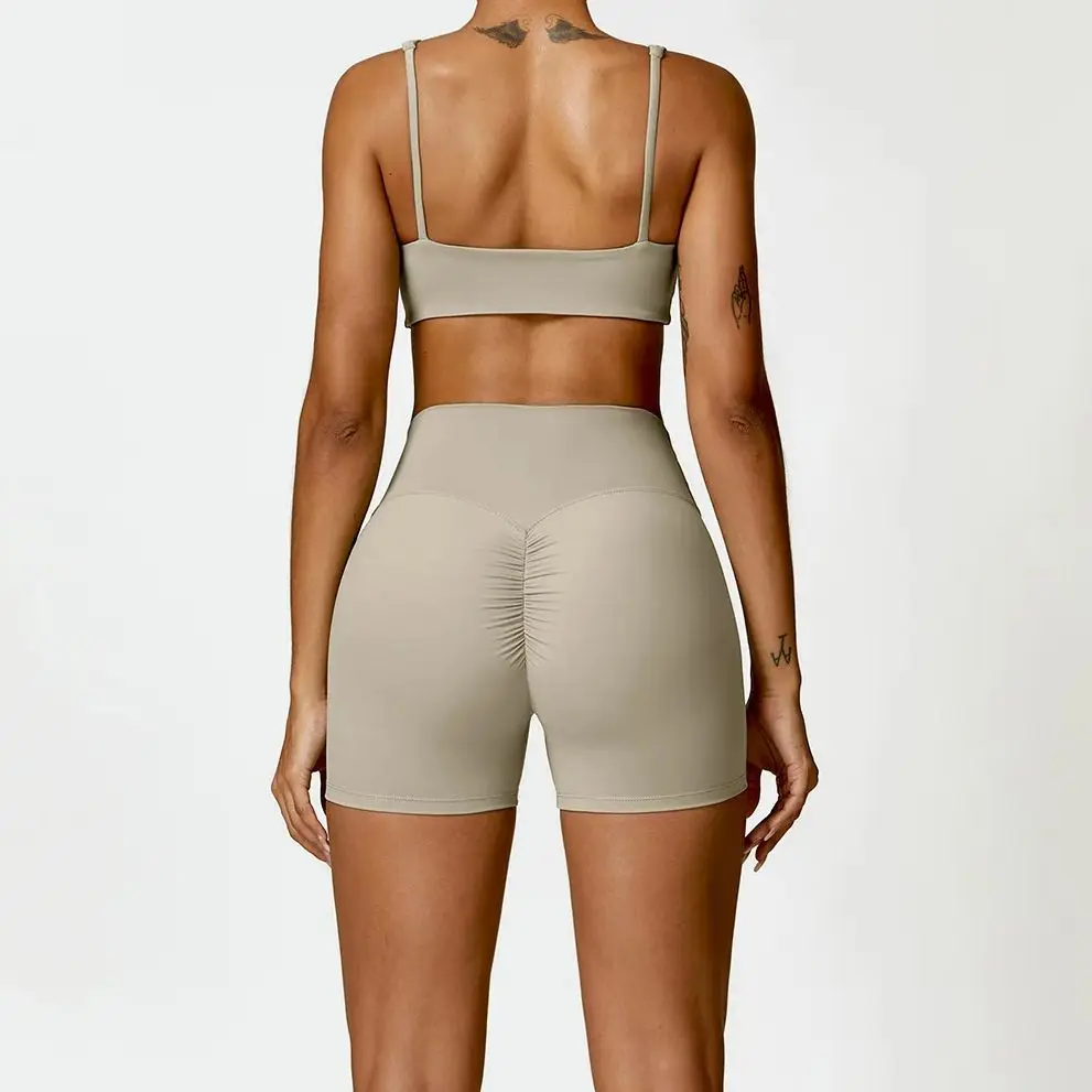 

2PCS Yoga Suit Sports Set Women Naked Tight Yoga Set Quick-Drying Gym Set Women Running Workout Long Sleeve Sport Shirt Clothing