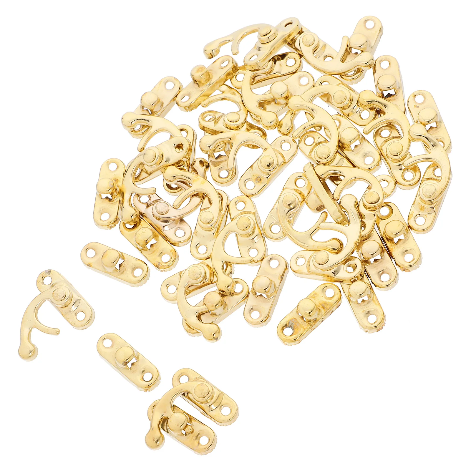 

20Pcs Vintage Cabinet Latch Antique Lock Hook Clasp Decorative Hasp Latch Hardware For Wooden Box Suitcase Drawer Project