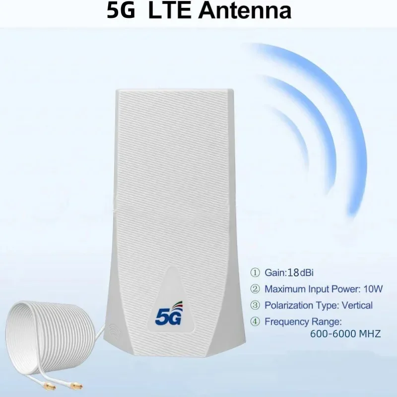 هوائي خارجي داخلي 5G LTE Antina Mimo 4g 5g 18dBi مع كابل مزدوج 2M لمودم التوجيه 5G CPE