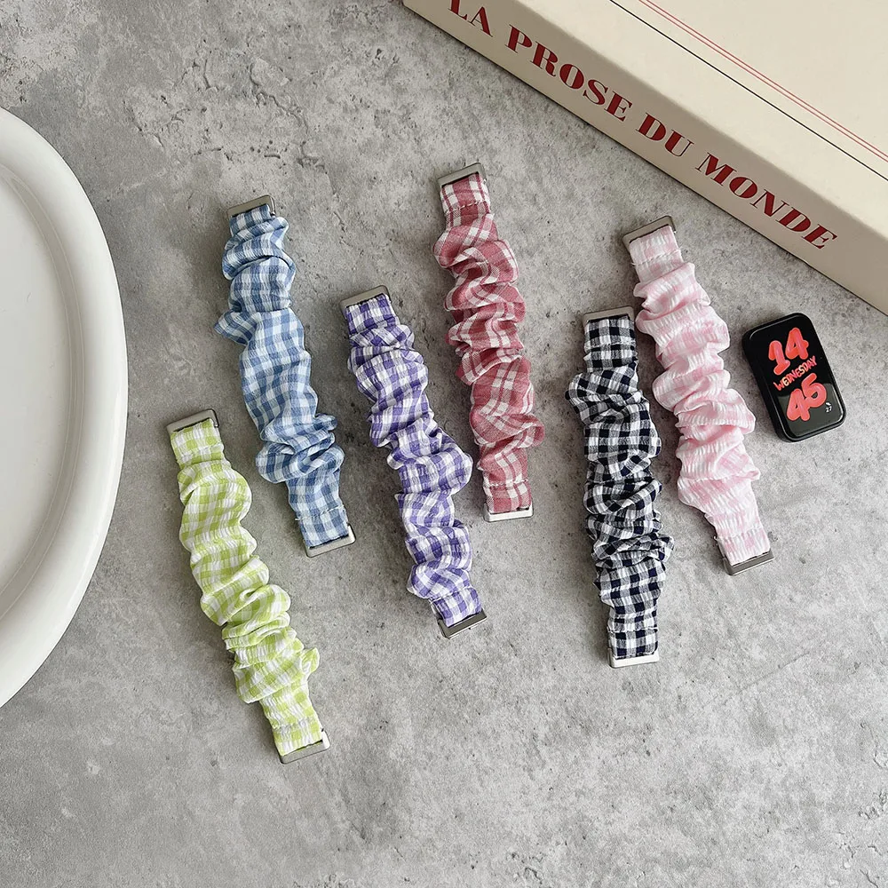 المطبوعة النسيج Scrunchies سوار لهواوي الفرقة 10/ الفرقة 9/الفرقة 8 حزام القماش معصمه سوار المرأة مطاطا حزام الساعات