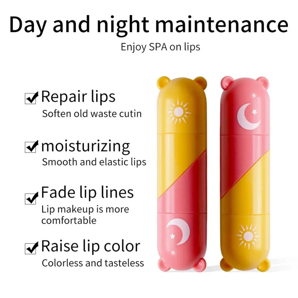 Nourish 2 in 1 Lip Balm Lasting Natural Heart Lip Balm Love-shaped Moisturizing Day and Night Lip Balm Day and Night