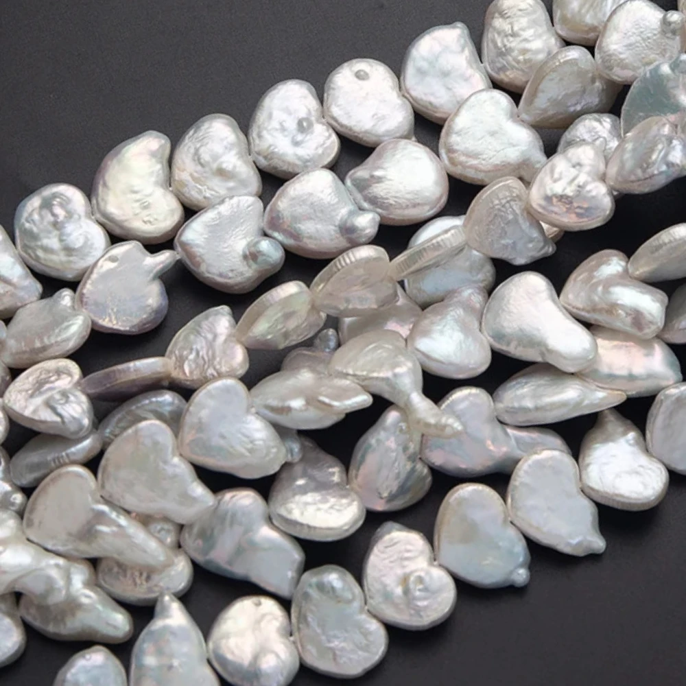 

13-17mm Baroque Hot New Arrivals Heart Shape White Natural Freshwater Pearl Loose beads Charms DIY Necklace Bracelet Earrings