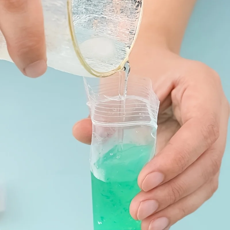 50pcs Popsicle Making Bags, DIY Ice Pop Molds, Reusable Frozen Treat Pouches for Juice Yogurt Homemade Snacks