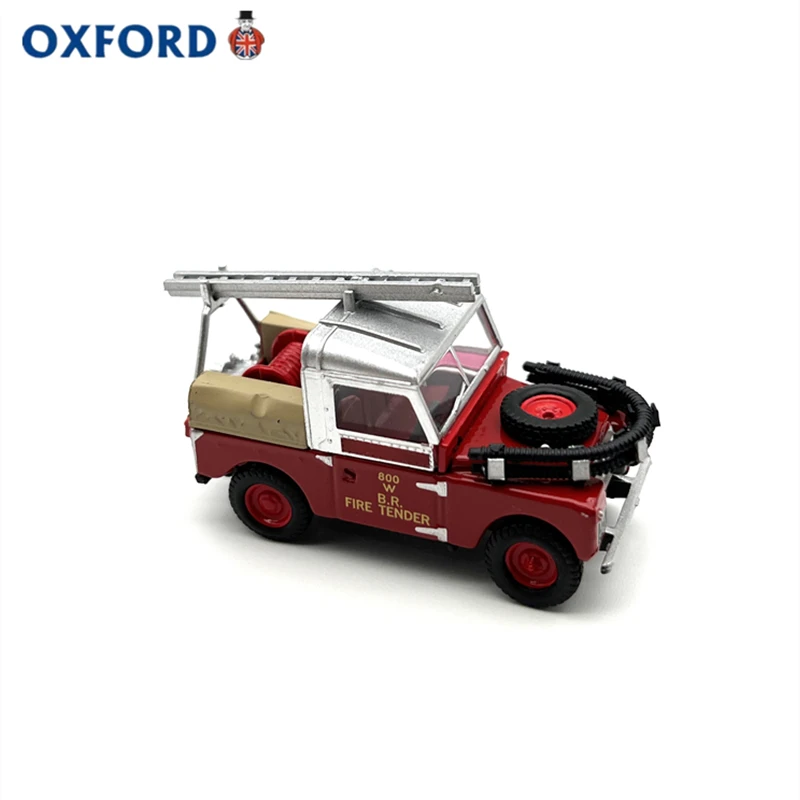 Diecast oxford escala 1:76 land rover 88 motor de bombeiros liga modelo de carro brinquedo colecionável presente lembrança exibição ornamento