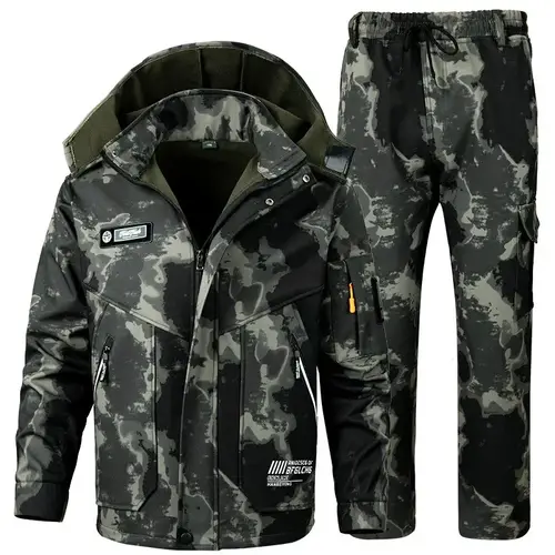 New Winter Velvet Thickened Jacket Suit for Men and Women Windproof and Water-proof Outdoor Cold-proof and Warm Work Clothes - Image 4