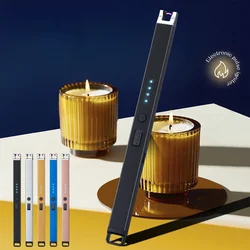 Kitchen Hook Windproof Electronic Pulse Igniter USB Lighter Dual Safety Switch Battery Display Portable Type-C Electric Lighters