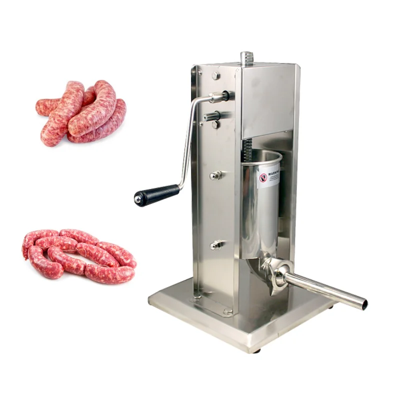 Relleno de salchichas de 3L/5L/7L, máquina de llenado de carne Manual, embutidor de carne comercial, 4 embudo, cocina, fabricante de perritos calientes, herramientas caseras