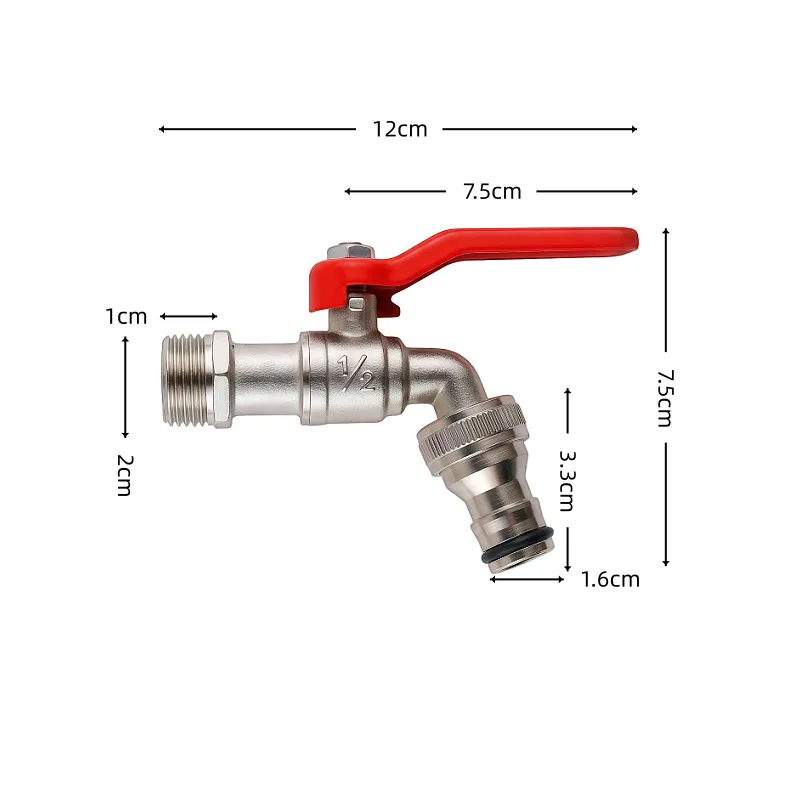 Outdoor Garden Iron Stretch Handle 1/2 * 1/2 Belt, Spout Zinc Alloy Faucet