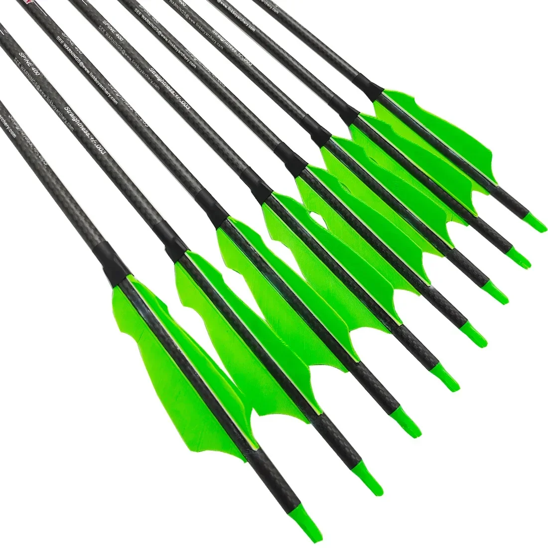 

12PCS 3k Carbon Arrow 32inch ID6.2mm Sp400 4inch Sting Shape Turkey Feather Compound Recurve Bow Hunting Shooting