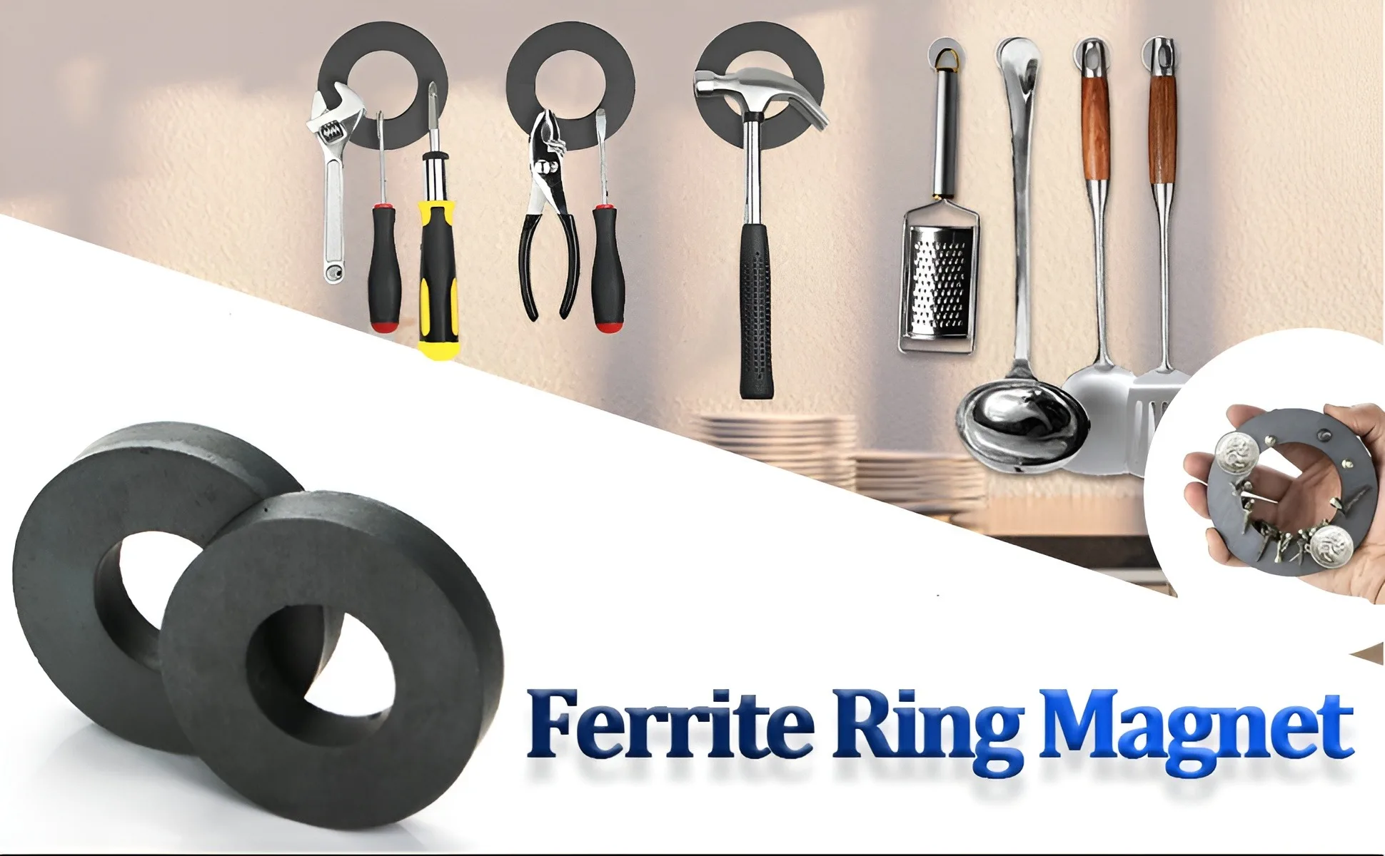 

Strong Magnets for Crafts Ferrite Ring Magnet Large Round Magnets with Hole Circle Ceramic Magnet for Science Industrial Speaker