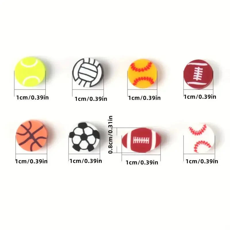 30/60PCS Polymer Clay Basketball Football Rugby Spacer Beads For Necklaces Bracelets DIY Jewelry Making Charm Accessories