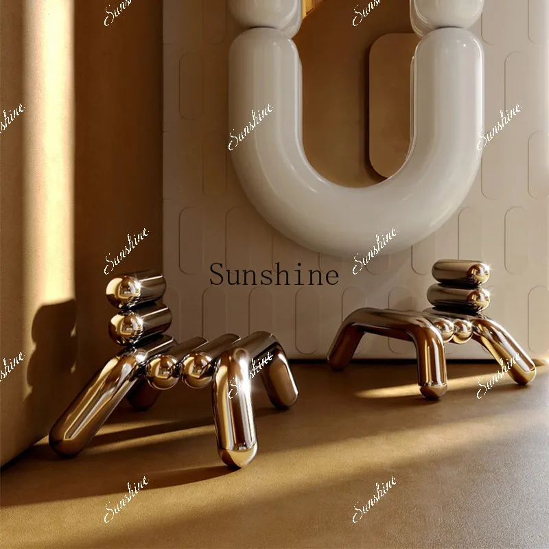 FRP electroplating special-shaped elbow casual line splicing design reception single chairP