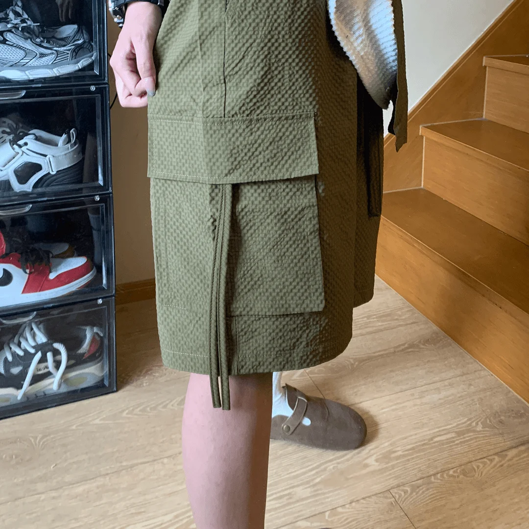 

Loose Casual irt Set for Men And Women Couple Outfit Two-Piece Set Vintage Sle Multi-ket Workwear Japanese Sle