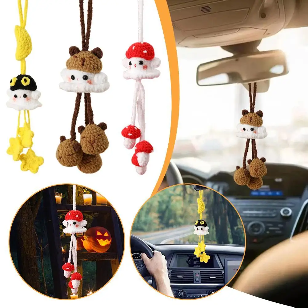 

Хэллоуин украшение дома ручной работы милый тыквенный призрак брелок вязаная ведьма призрак кукла орнамент для сумки кулон Рождественский подарок