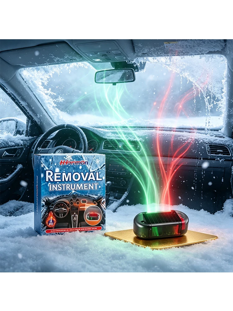ソーラー式電磁式携帯型車用防凍装置、フロントガラスの氷や雪を溶かす冬用カーアクセサリー